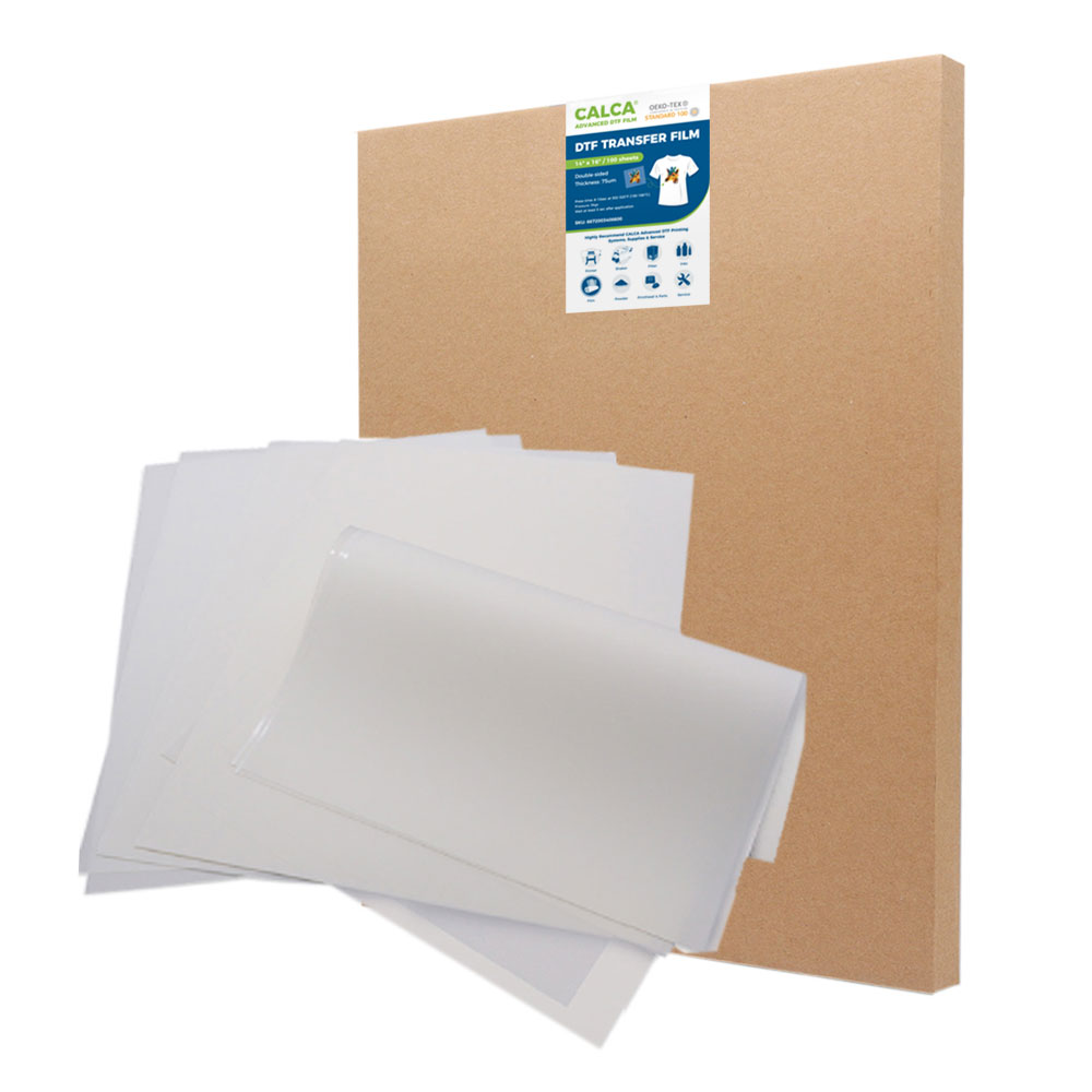 CALCA Pro2 14in x 16in/35.5cm x 40.6cm DTF Transfer Film - Double Sided, Instant & Easy Peel- 100 Sheets / pack