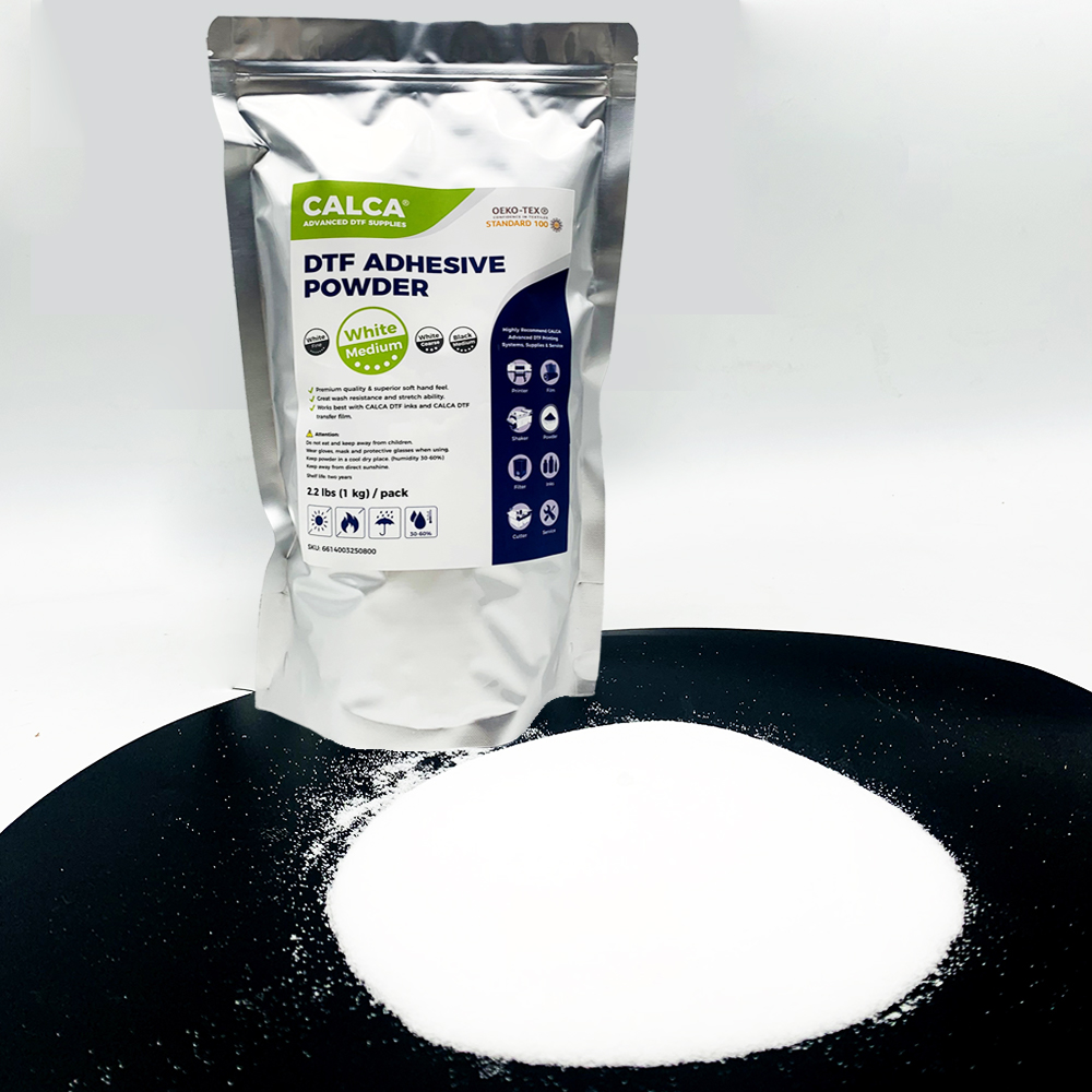 CALCA MM2 Direct to Film TPU DTF Powder - High-Quality Digital Transfer Adhesive (2.2lbs Pack, 35.2oz, Medium, White)
