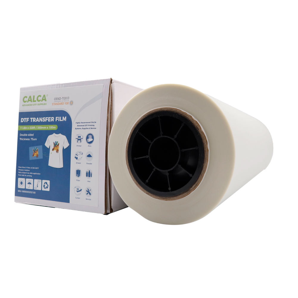 Sample CALCA Pro 11.8in x 32.8ft / 30cm x 10m DTF Transfer Film Premium Roll Warm Peel