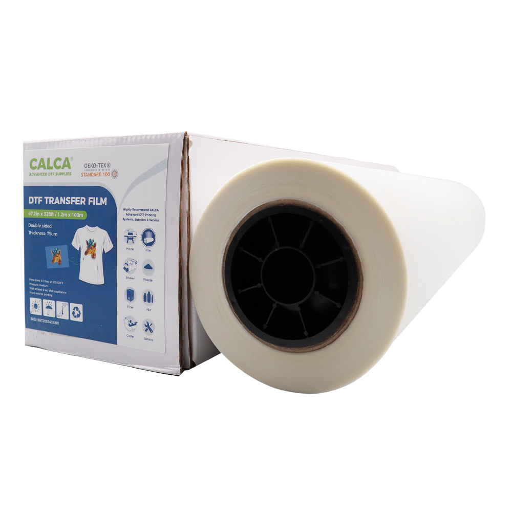 CALCA Pro 47.2in x 328ft / 120cm x 100m DTF Transfer Film Premium Roll-Warm Peel