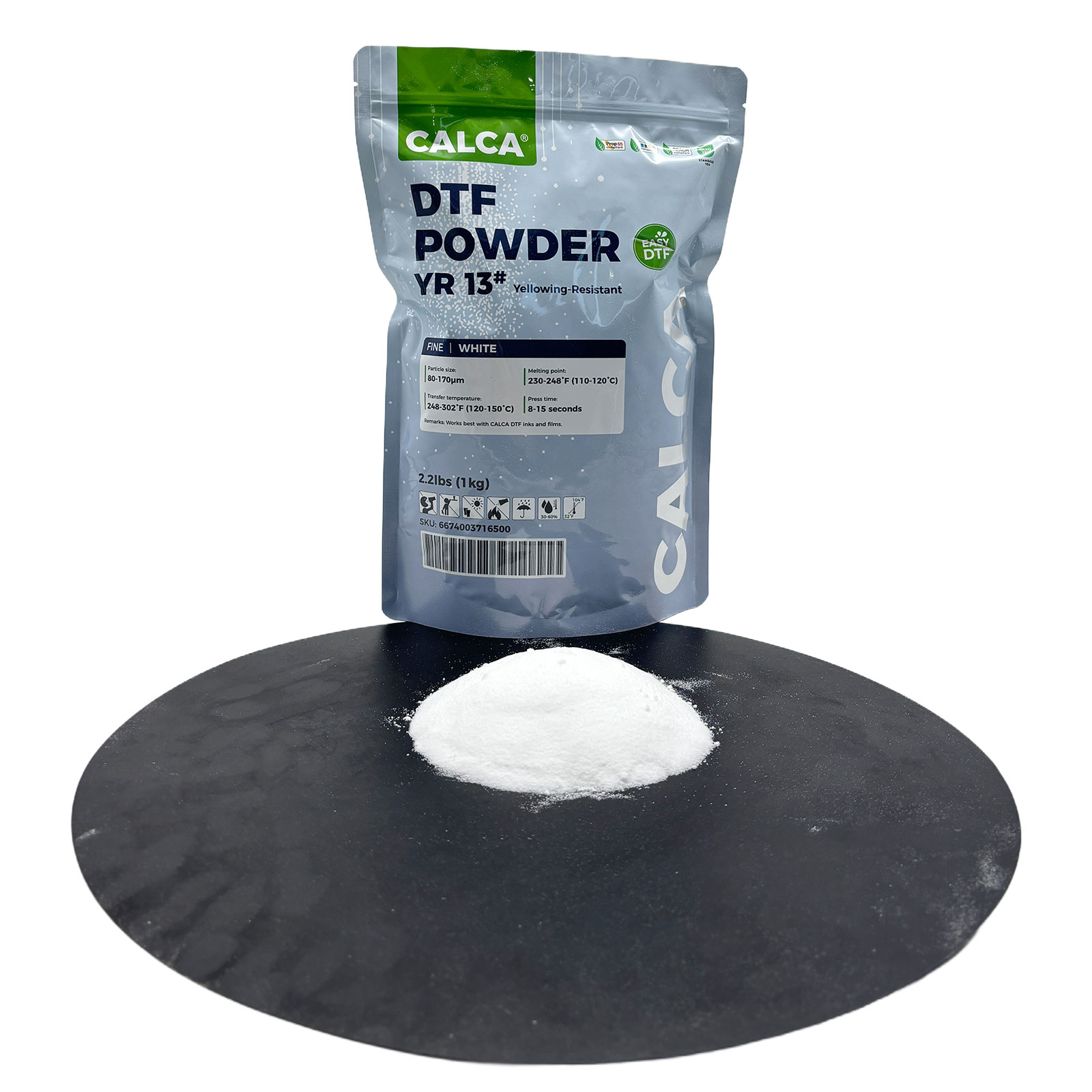 CALCA YR13 Fabric Yellowing-Resistant Hot Melt Powder(2.2lbs Pack, 1kg, Fine, White)