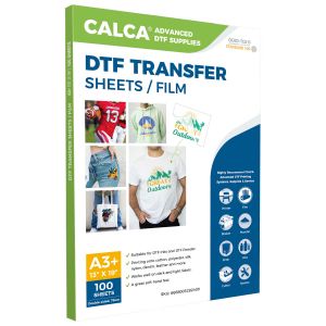 CALCA Pro2 13in x 19in / 33cm x 48cm DTF Transfer Film - Double Sided, Instant & Easy Peel- 100 Sheets / pack